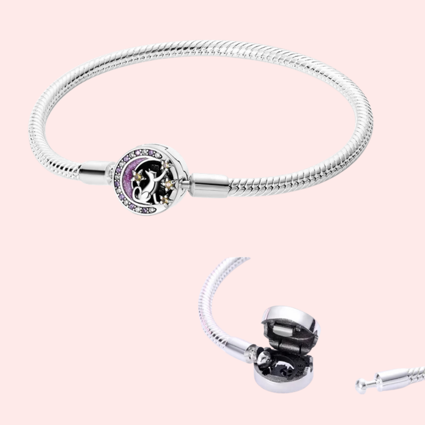 Pulseira de prata 925 17-20 cm modelo Pandora.