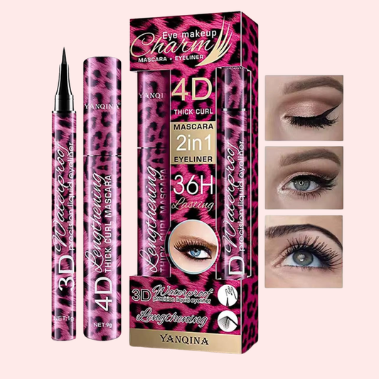 YANQINA Delineador Líquido 4D Conjunto de Rímel À Prova D'água 2 em 1.