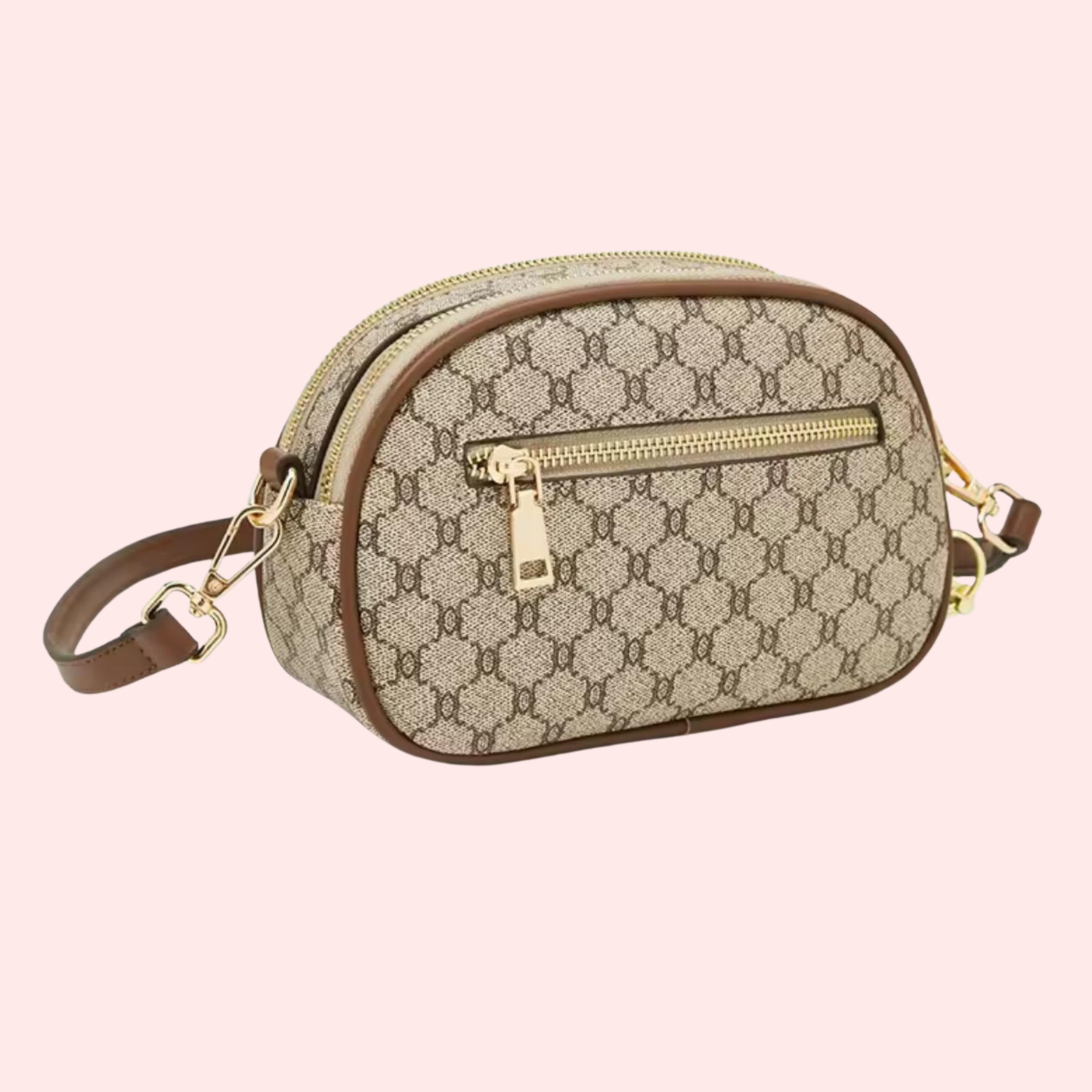 Bolsa de ombro feminina pequena transversal 2 repartições com chaveiro e alça.